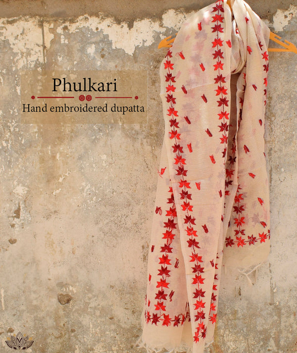 Phulkari Hand Embroidery Dupatta