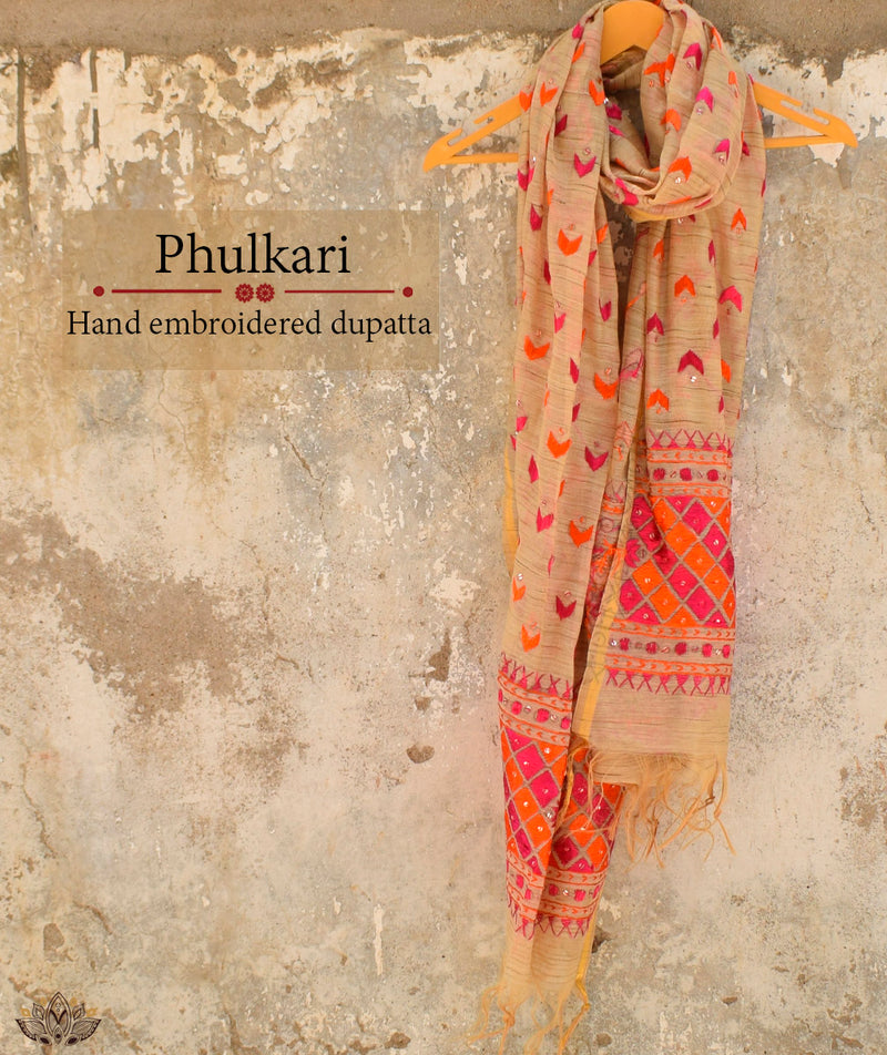 Phulkari Hand Embroidery Stole