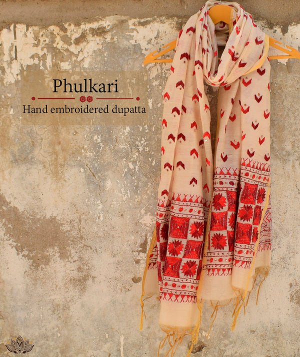 Phulkari Hand Embroidery Stole