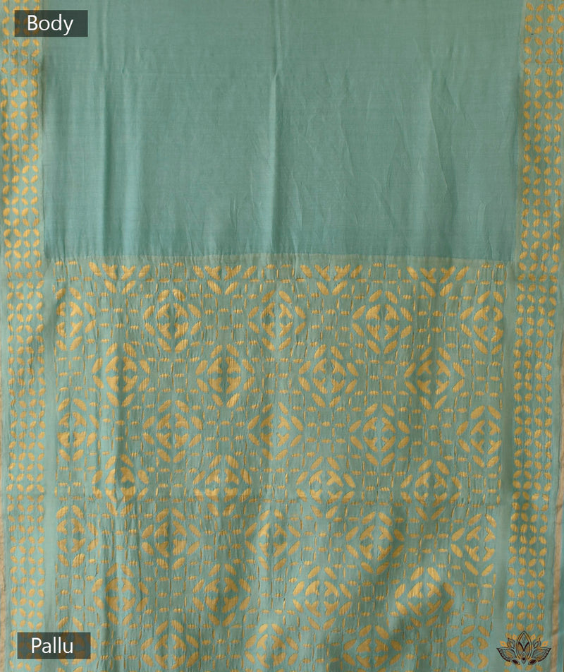 Applique HandStiched Chanderi Saree