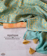 Applique HandStiched Chanderi Saree