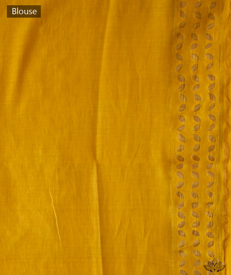 Applique HandStiched Chanderi Saree