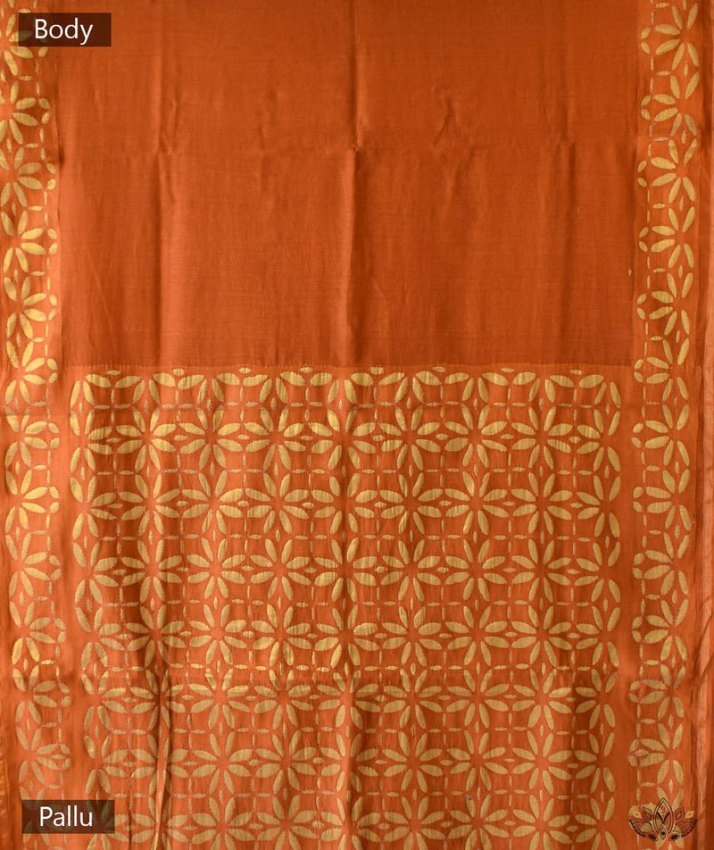 Applique HandStiched Chanderi Saree