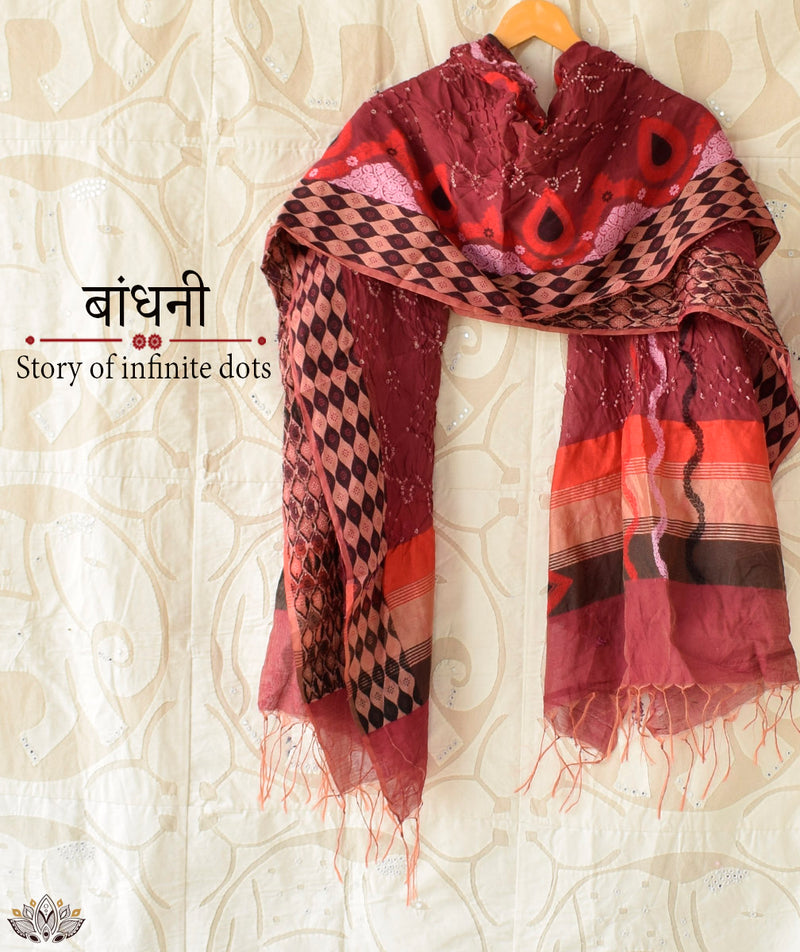 Bandhani Gadwal Cotton  Dupatta