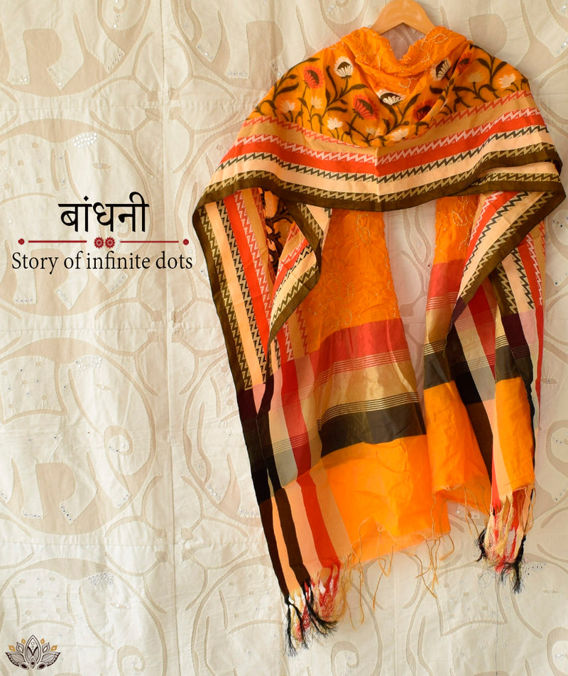 Bandhani Gadwal Cotton  Dupatta