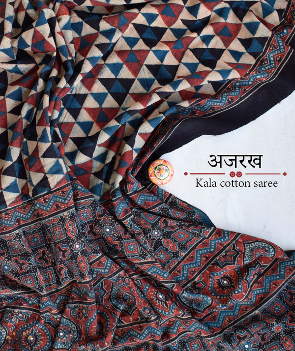 Exclusive Amounee Ajrakh  Kala Cotton Saree