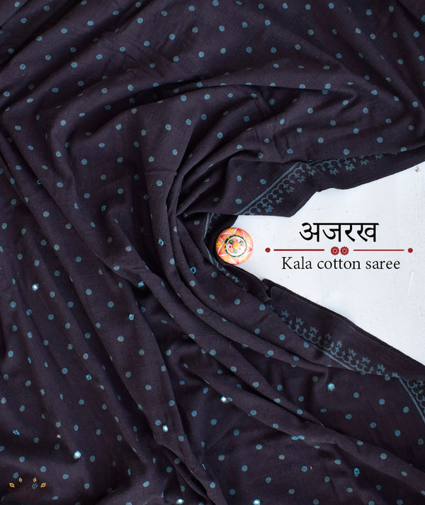 Exclusive Amounee Ajrakh  Kala Cotton Saree