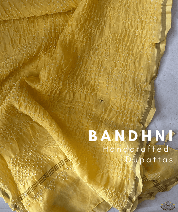 Bandhani Chanderi Silk Handcrafted Dupatta