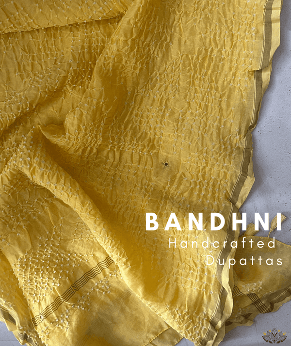 Bandhani Chanderi Silk Handcrafted Dupatta
