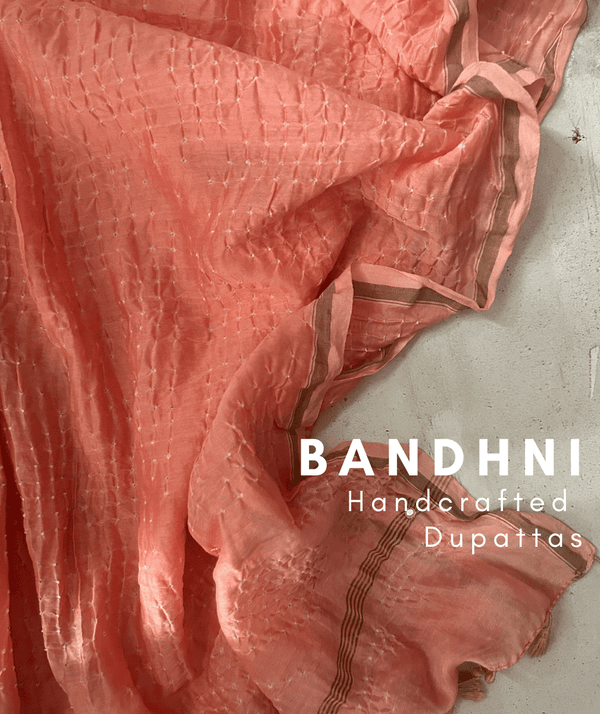 Bandhani Chanderi Silk Handcrafted Dupatta