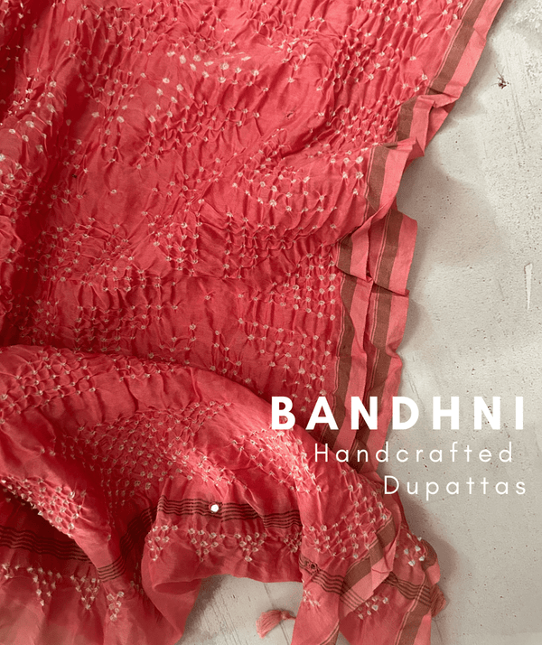 Bandhani Chanderi Silk Handcrafted Dupatta