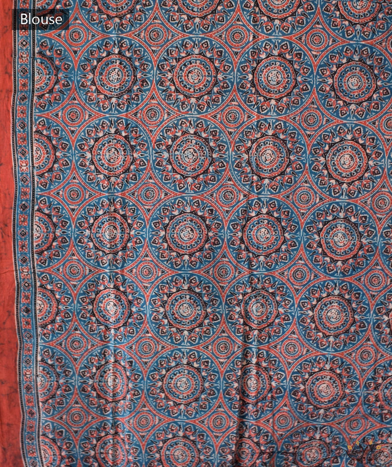 AJRAKH COTTON HAND BLOCK PRINTED SAREE