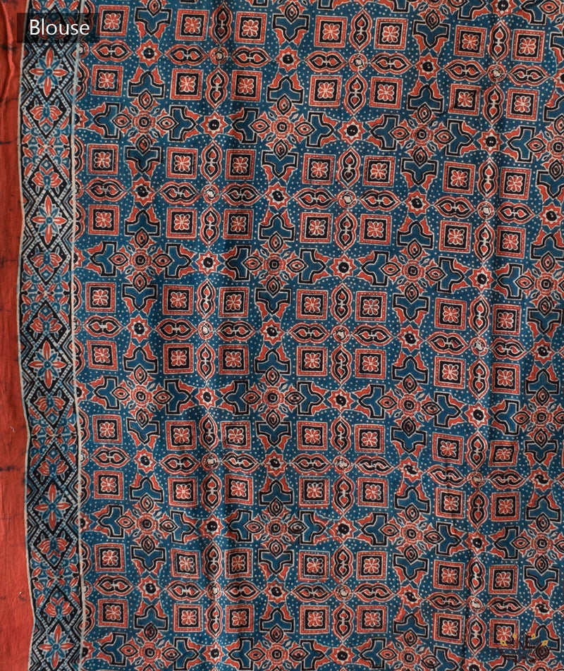 AJRAKH COTTON HAND BLOCK PRINTED SAREE