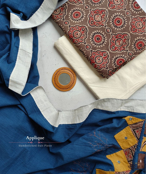 Ajrakh Barmer Applique Suit Piece