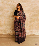 AJRAKH COTTON HAND BLOCK PRINTED SAREE