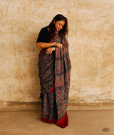 AJRAKH COTTON HAND BLOCK PRINTED SAREE