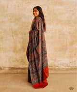 AJRAKH COTTON HAND BLOCK PRINTED SAREE