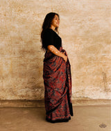 AJRAKH COTTON HAND BLOCK PRINTED SAREE