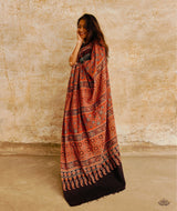 AJRAKH COTTON HAND BLOCK PRINTED SAREE