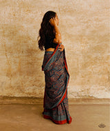 AJRAKH COTTON HAND BLOCK PRINTED SAREE