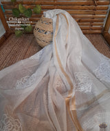 Chikankari Hand Embroidered Kota Dupatta