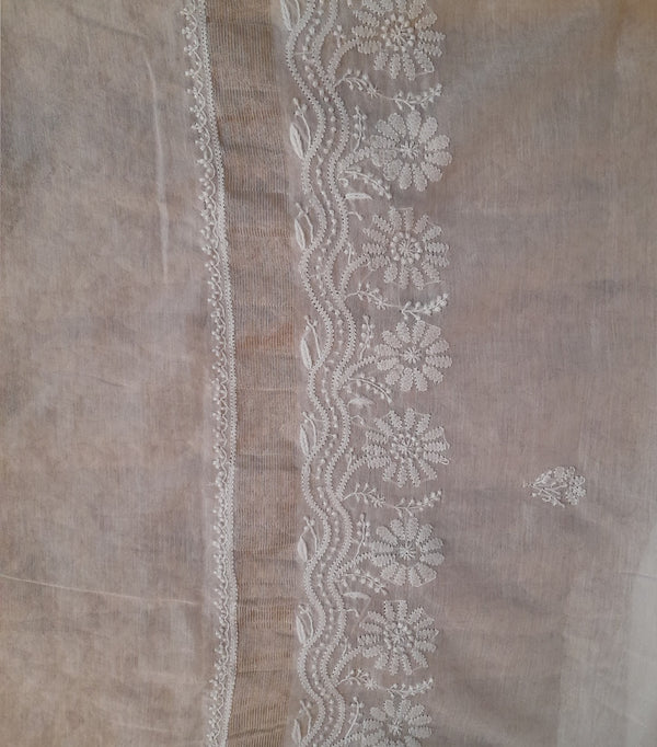 Chikankari Hand Embroidered Chanderi Dupatta