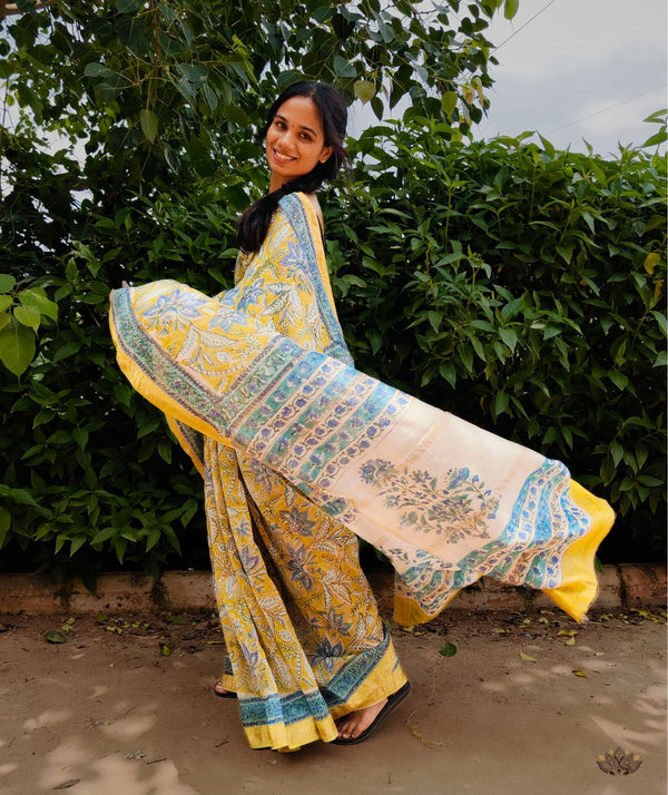 Maheshwari Sanganeri Printed  Sarees