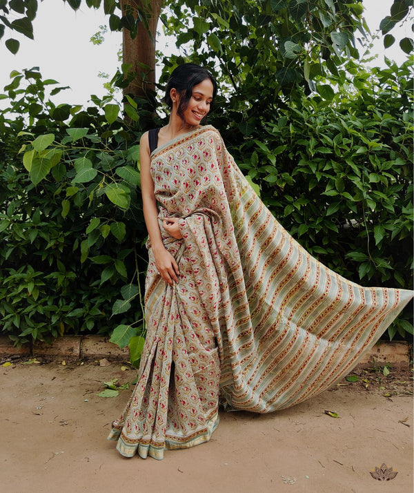 Maheshwari Sanganeri Printed  Sarees