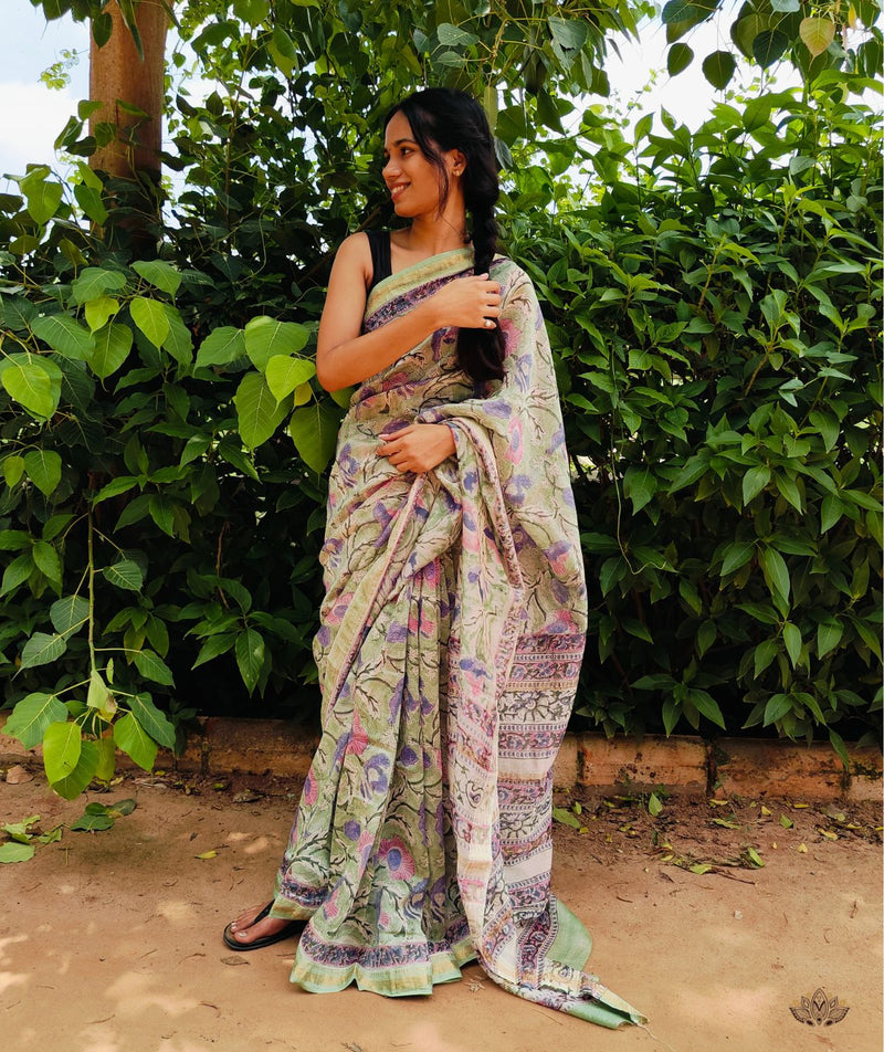 Maheshwari Sanganeri Printed  Sarees