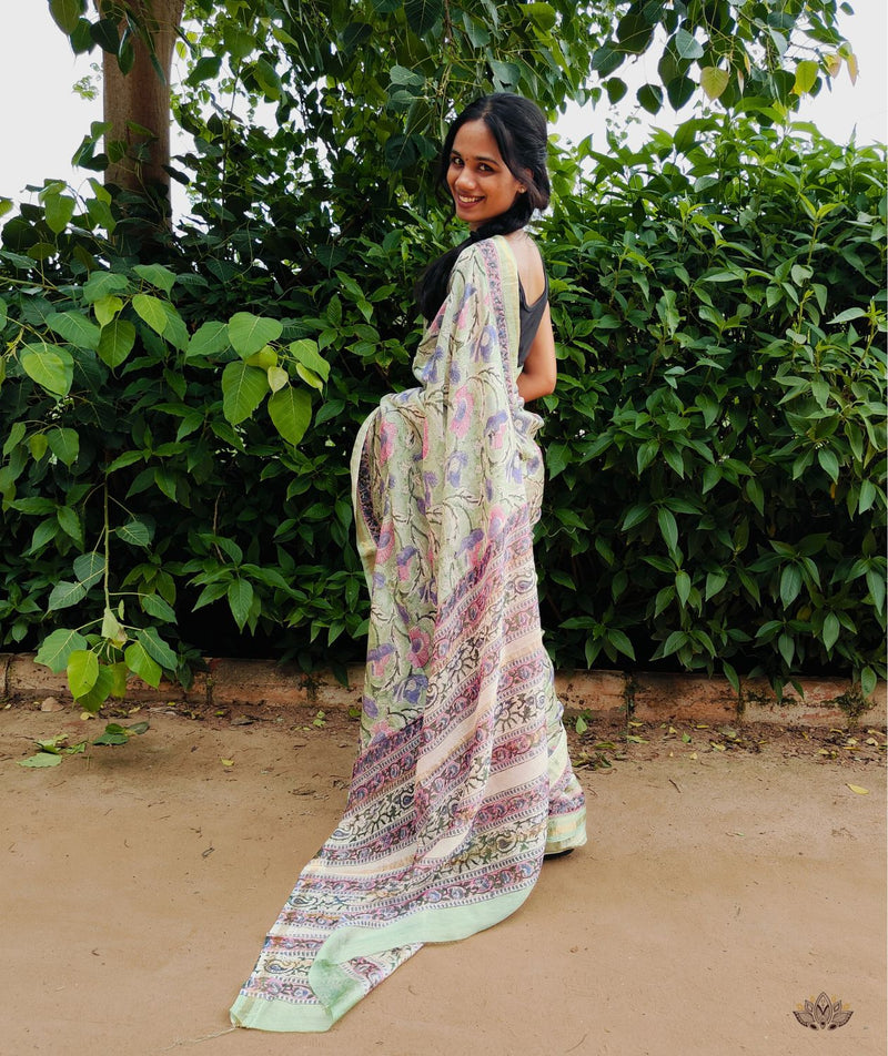 Maheshwari Sanganeri Printed  Sarees