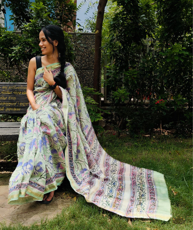 Maheshwari Sanganeri Printed  Sarees