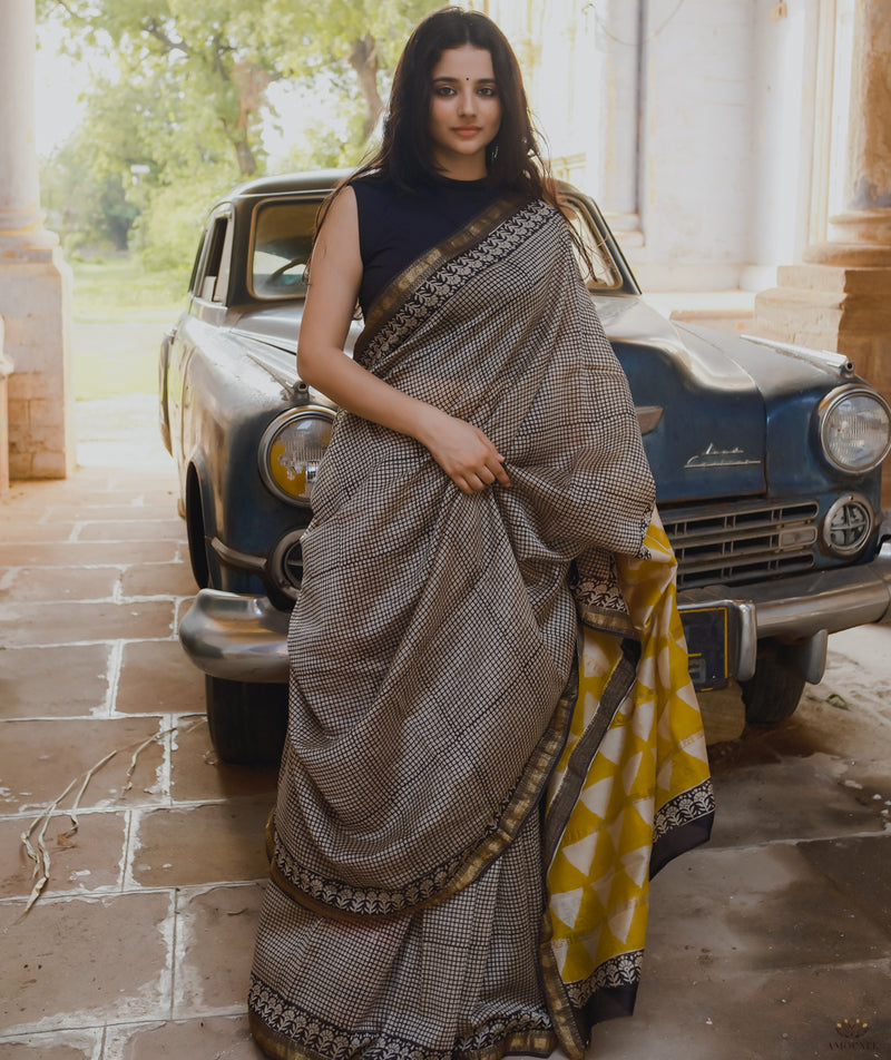 Maheshwari Sanganeri Printed  Sarees