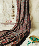 Ajrakh Handblock Printed Cotton Dupatta