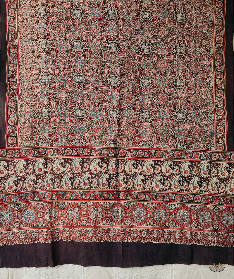 Ajrakh Handblock Printed Cotton Dupatta