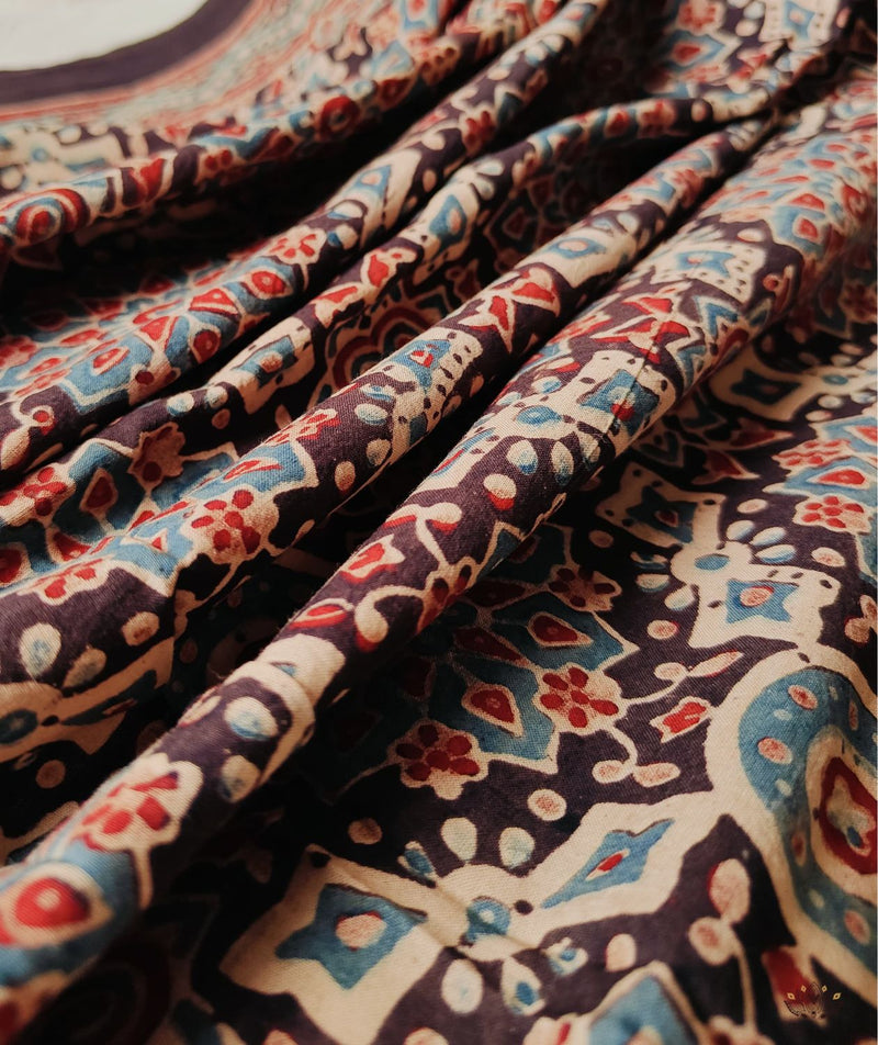 Ajrakh Handblock Printed Cotton Dupatta