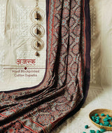 Ajrakh Handblock Printed Cotton Dupatta