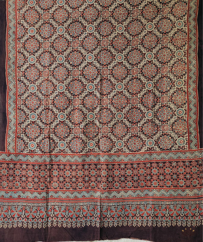 Ajrakh Handblock Printed Cotton Dupatta