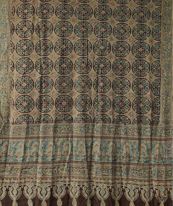 Ajrakh modal silk hand block printed dupatta