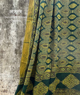 Ajrakh modal silk hand block printed dupatta