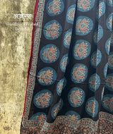 Ajrakh modal silk hand block printed dupatta