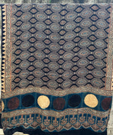 Ajrakh modal silk hand block printed dupatta