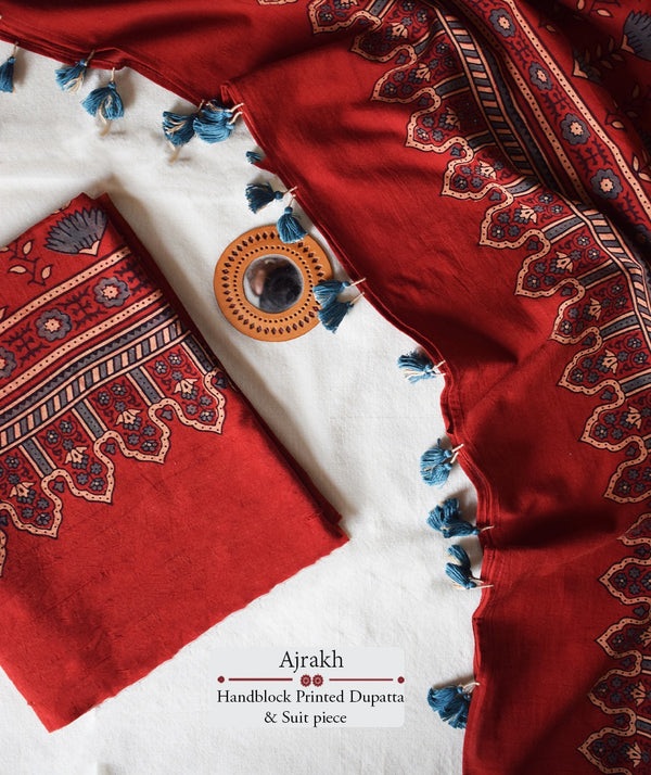 AJRAKH COTTON HAND BLOCK PRINTED TWO PIECE SUIT