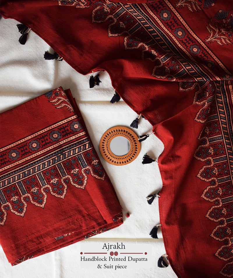 AJRAKH COTTON HAND BLOCK PRINTED TWO PIECE SUIT