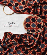 AJRAKH COTTON HAND PRINTED YARDAGE