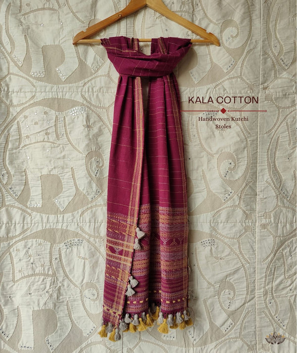 KACCHI KALA COTTON HANDWOVEN STOLE