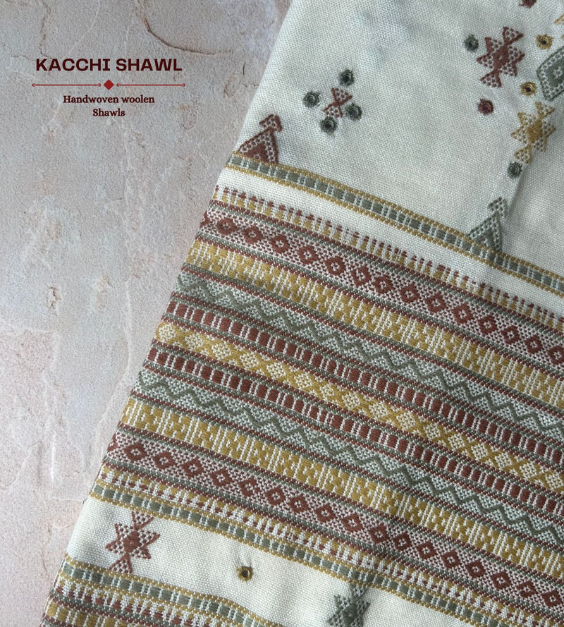 KACCHI WOOLEN HANDWOVEN SHAWL