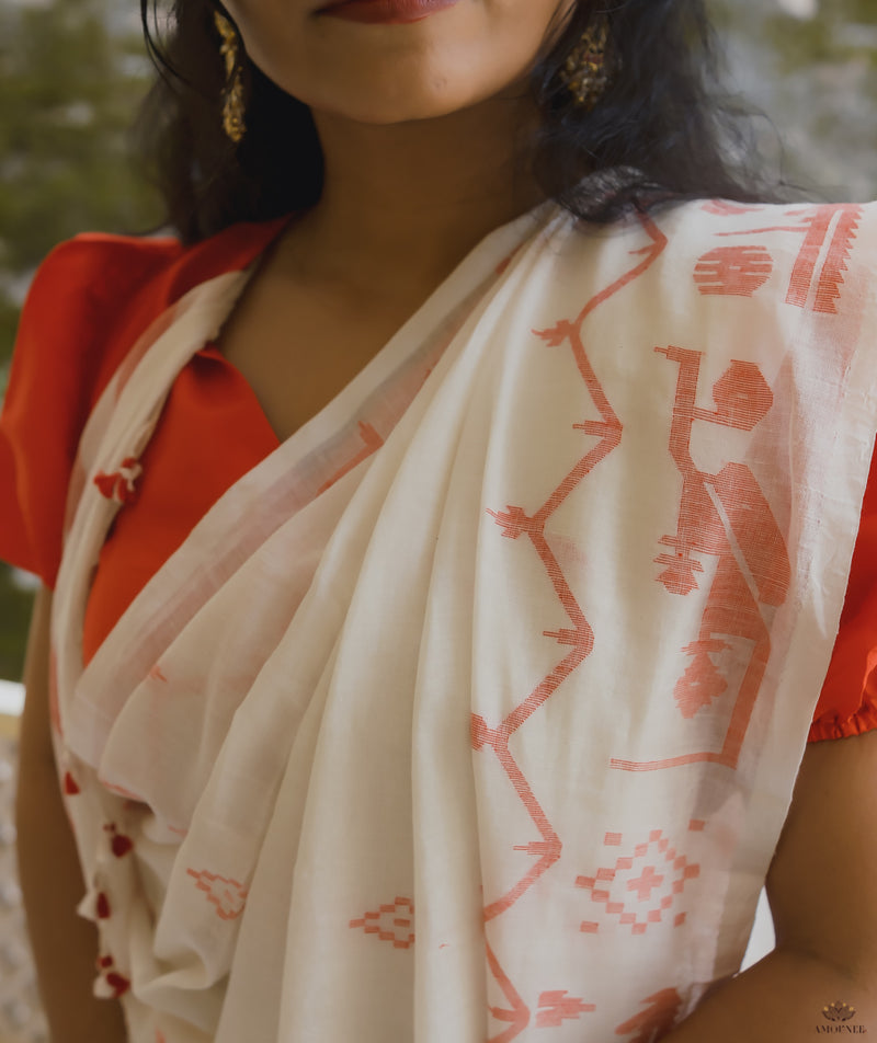 EXCLUSIVE JAMDANI MUSLIN COTTON HANDMADE SAREE