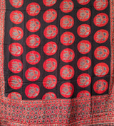 Ajrakh modal silk hand block printed dupatta