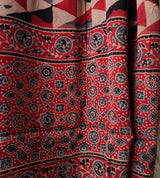 Ajrakh modal silk hand block printed dupatta