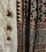 Ajrakh modal silk hand block printed dupatta